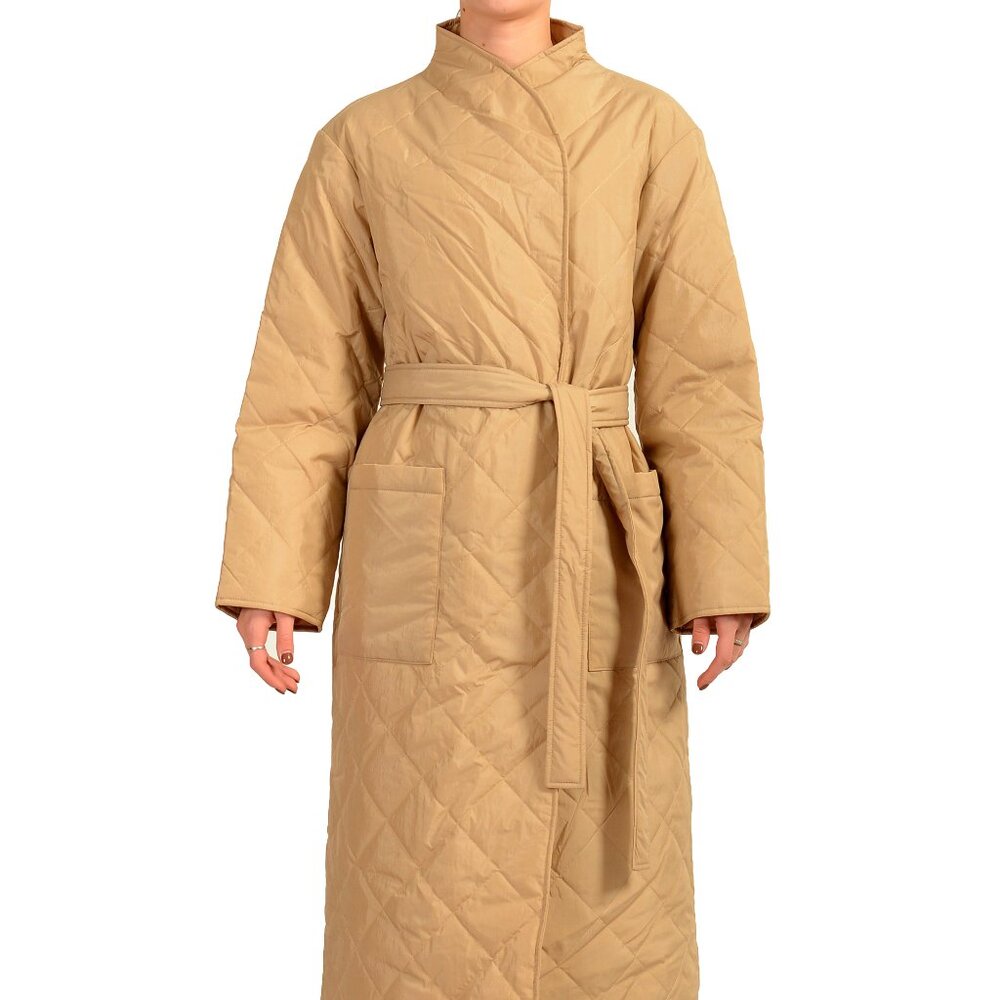 Hugo Boss Women's "Palotta" Beige Belted Insulated Coat US 10 IT 46